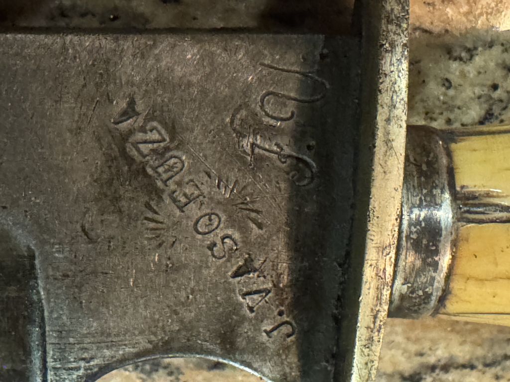 J. Velazquez maker stamp on blade